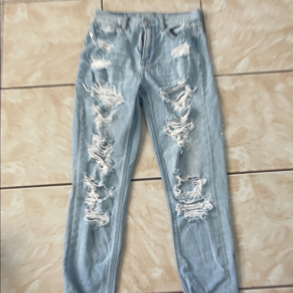 American Eagle Outfitters Light Blue Distressed Skinny Jeans
